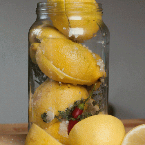 lemons with salt in a jar